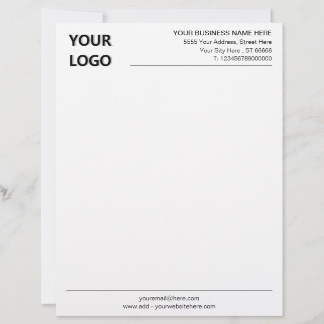 Personalized Your Business Letterhead with Logo (Front)