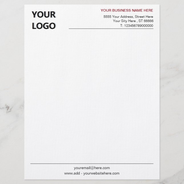 Personalized Your Business Letterhead with Logo (Front)
