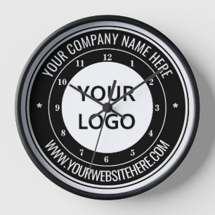 Personalized Your Business Logo and Text Clock