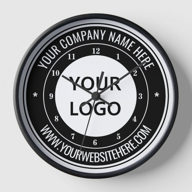 Personalized Your Business Logo and Text Clock (Front)