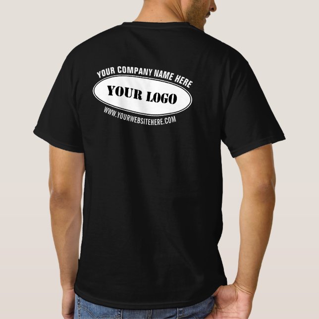 Personalized Your Business Logo and Text T-Shirt (Back)
