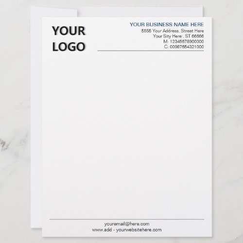 Personalized Your Business Logo Company Letterhead