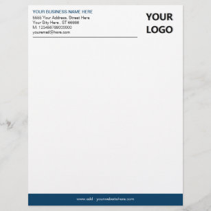 Personalized Your Business Logo Info Letterhead