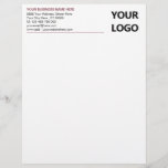 Personalized Your Business Logo Office Letterhead<br><div class="desc">Custom Colors and Font - Simple Personalized Your Business Office Letterhead with Your Logo - Add Your Logo - Image or QR Code / Business Name - Company / Address - Contact Information - Resize and move or remove and add elements / image and text with customization tool. Choose your...</div>