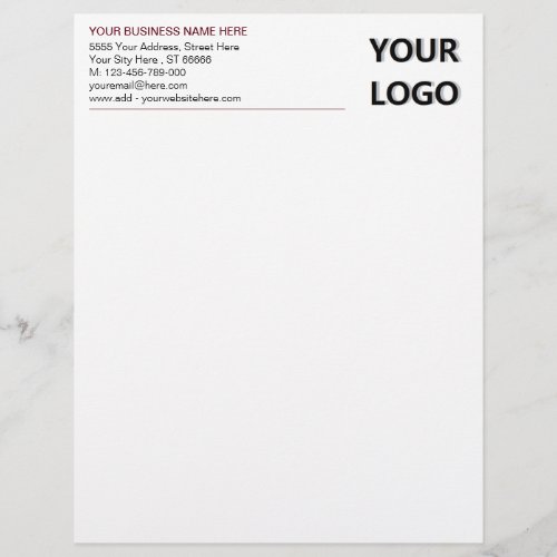 Personalized Your Business Logo Office Letterhead