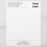 Personalized Your Business Logo Office Letterhead<br><div class="desc">Your Color and Font - Simple Personalized Black White Business Office Letterhead with Your Logo - Add Your Logo - Image / Business Name - Company / Address - Contact Information - Resize and move or remove and add elements / image and text with customization tool. Choose your text /...</div>