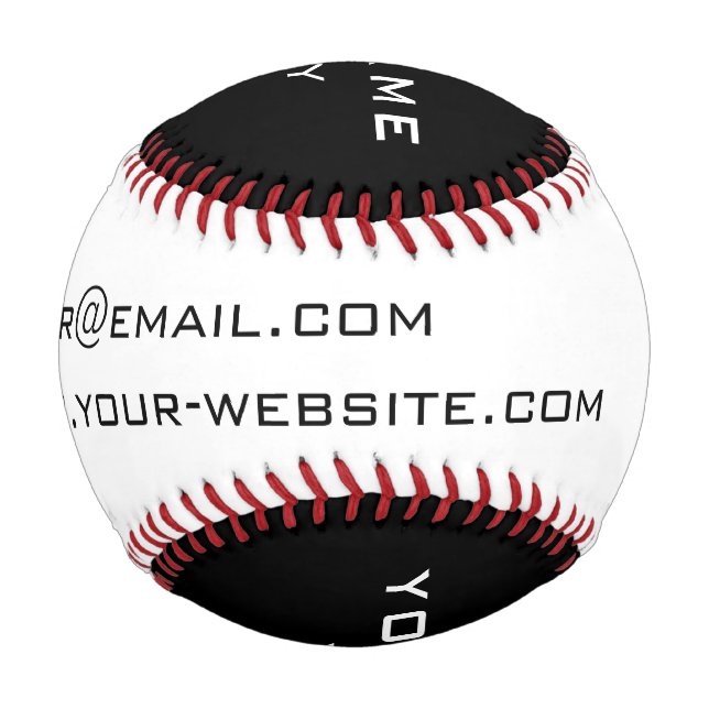 Personalized Your Business Name Text Info Baseball (Front)