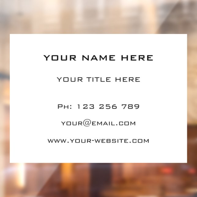 Personalized Your Business Window Cling Template (Sheet 2)