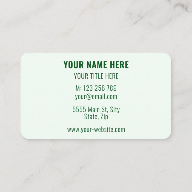 Personalized Your Colors Business Cards Example (Back)