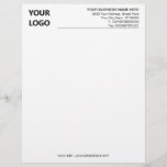 Personalized Your Company Letterhead with Logo<br><div class="desc">Simple Personalized Business Office Letterhead with Logo - Add Your Logo - Image / Business Name - Company / Address / Contact Information - Website / E-mail / Phone or other info / text - Resize and move or remove and add elements / image / text with Customization tool. Choose...</div>