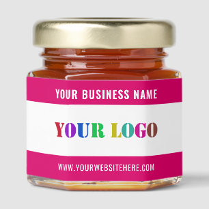 Personalized Your Company Logo and Custom Text Honey Jar Favors