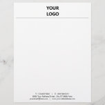 Personalized Your Company Logo Business Letterhead<br><div class="desc">Custom Fonts and Colors Simple Personalized Business Letterhead with Logo - Add Your Logo - Image or QR Code - Photo / Business Name - Company / Address - Contact Information - Resize and move or remove and add elements - image / text with Customization tool. Choose fonts / size...</div>