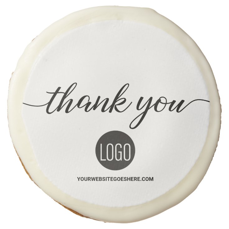 Personalized Your Company Logo here Thank you Sugar Cookie | Zazzle