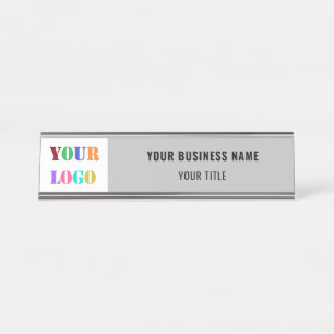 Personalized Your Company Logo Name Business Desk Name Plate