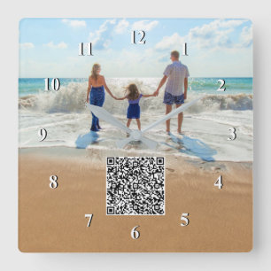 Personalized Your Custom Photo Clock with QR Code