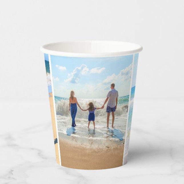 Personalized Your Custom Photo Collage Paper Cups (Left)
