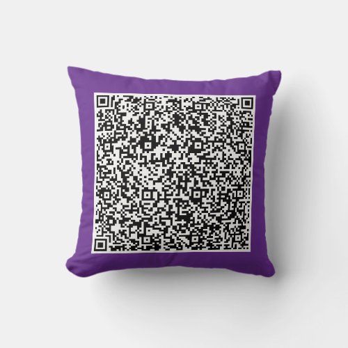 Personalized Your Custom QR Code Throw Pillow
