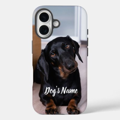 Personalized your Dachshund Dog Photo &amp; Name iPhone 16 Case