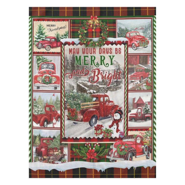 Personalized Your Day Merry And Bright, Christmas Tablecloth (Front)