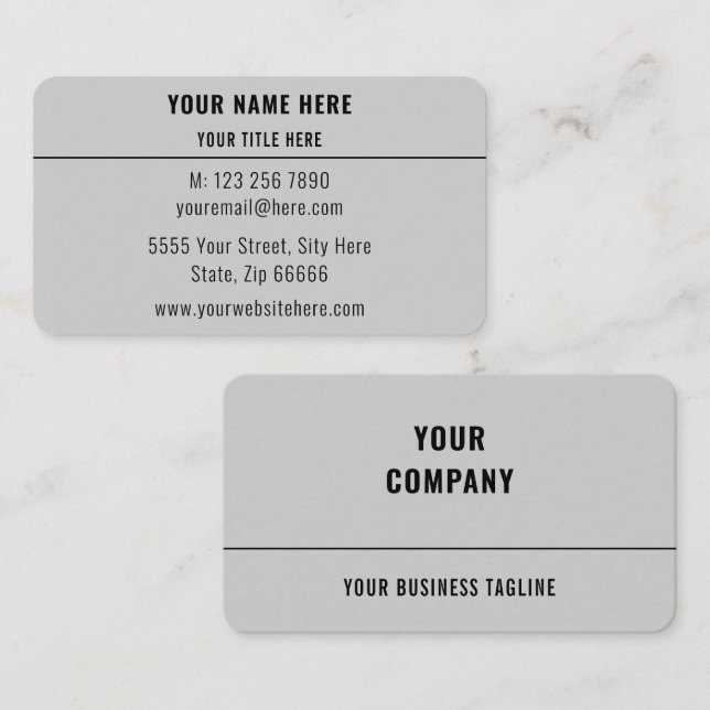 Personalized Your Design Business Cards Template (Front/Back)