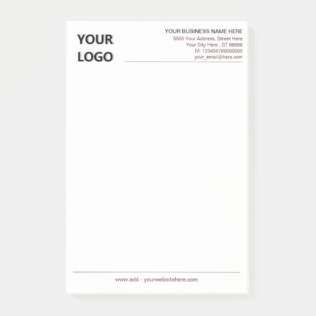 Personalized Your Design Business Post-it® Notes (Front)