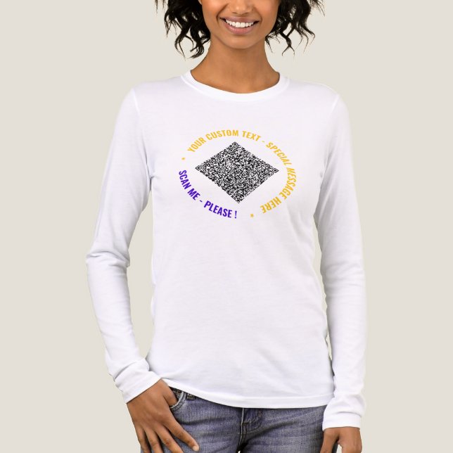 Personalized Your Design Custom Text and QR Code Tri-Blend Shirt (Front)