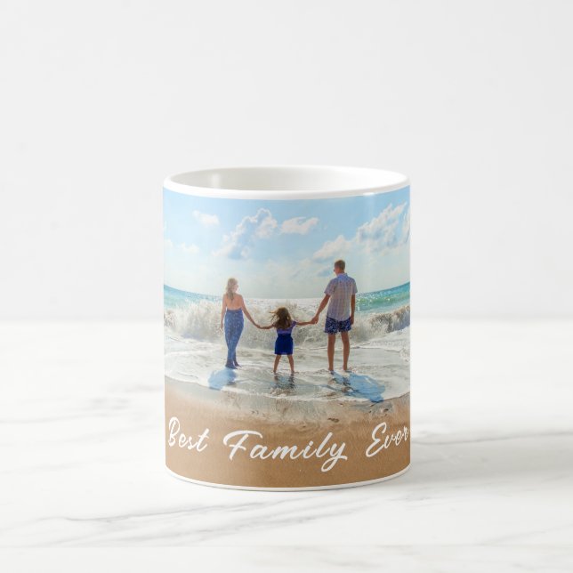 Personalized Your Family Photo Coffee Mug and Text (Center)