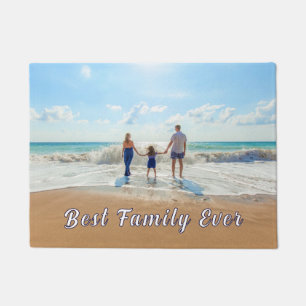 Personalized Your Family Photo Doormat with Text