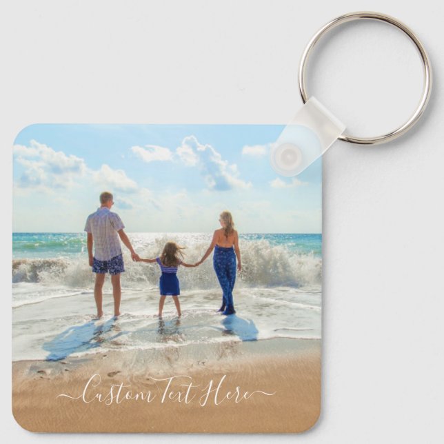 Personalized Your Family Photo Keychain with Text (Back)
