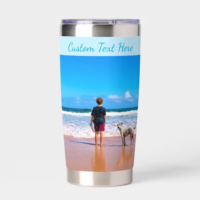 Personalized Your Favorite Photo and Custom Text Insulated Tumbler (Front)