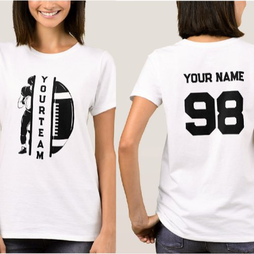 Personalized Your Football Team Name  Your Name  T_Shirt