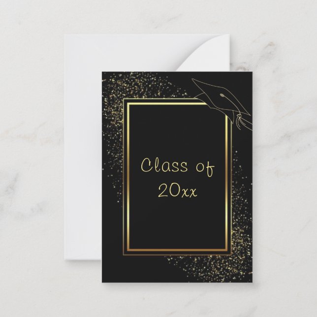 Personalized Your Graduation Invitation Black Gold (Back)
