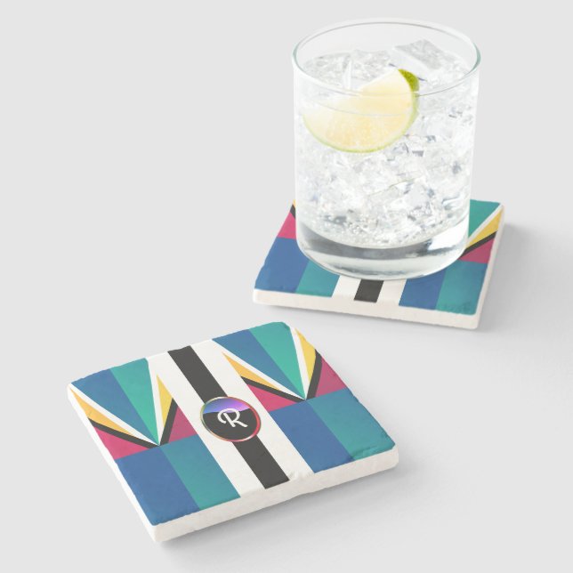 Personalized YOUR INITIAL Stone Coaster (Side)