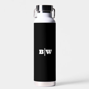 Personalized Your Initials Black Bold Wedding Water Bottle