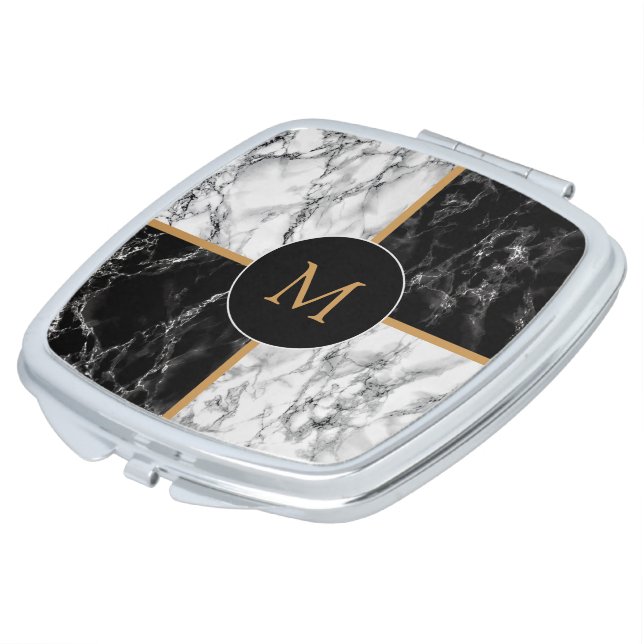 Personalized Your Letter Compact Mirror Monogram (Turned)