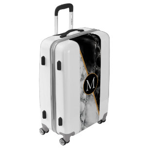 Personalized Your Letter Luggage Marble Design