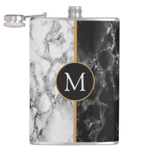 Personalized Your Letter Marble Flask