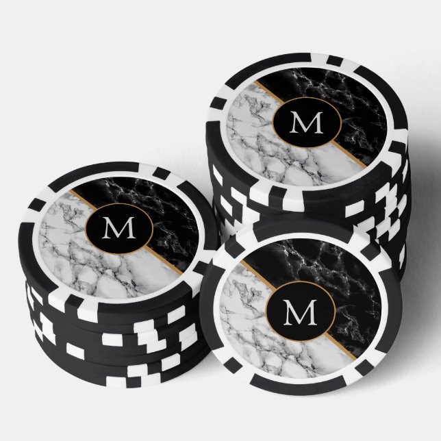 Personalized Your Letter Marble Poker Chips (Stack)