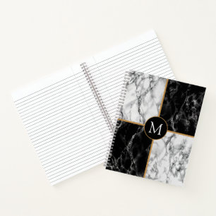 Personalized Your Letter Notebook Marble Design