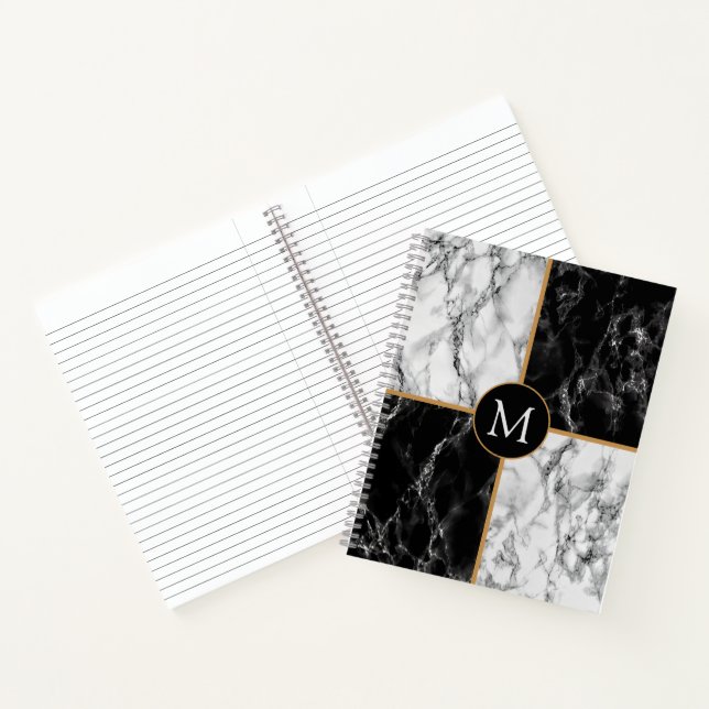 Personalized Your Letter Notebook Marble Design (Inside)