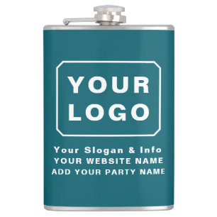 PERSONALIZED YOUR LOGO NAME CUSTOM TEXT BEER FLASK