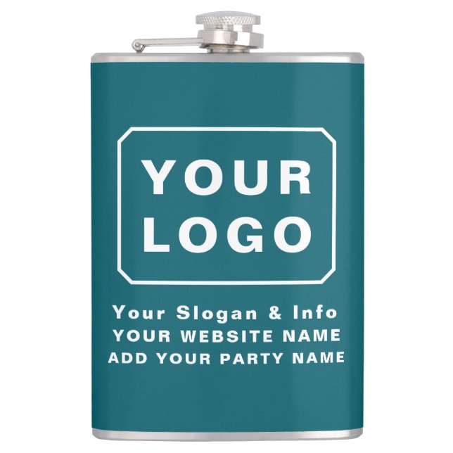 PERSONALIZED  YOUR LOGO NAME CUSTOM TEXT BEER  FLASK (Front)