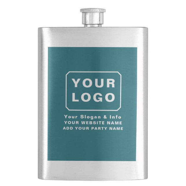 PERSONALIZED  YOUR LOGO NAME CUSTOM TEXT BEER  FLASK (Front)