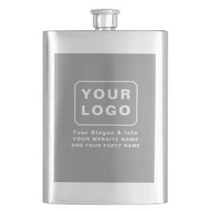 PERSONALIZED YOUR LOGO NAME CUSTOM TEXT BEER FLASK