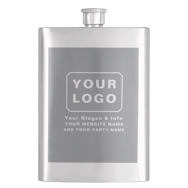PERSONALIZED  YOUR LOGO NAME CUSTOM TEXT BEER  FLASK (Front)