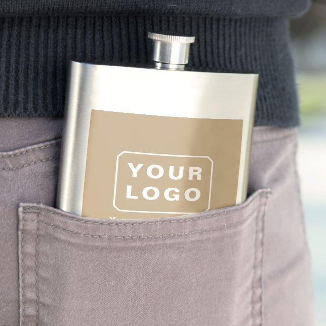 PERSONALIZED  YOUR LOGO NAME CUSTOM TEXT BEER  FLASK (In Situ)