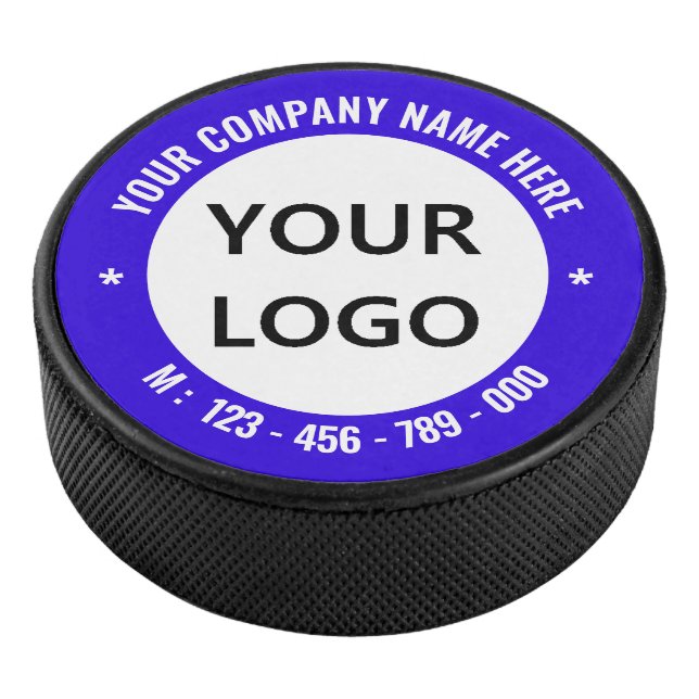 Personalized Your Logo Text Hockey Puck Template (3/4)