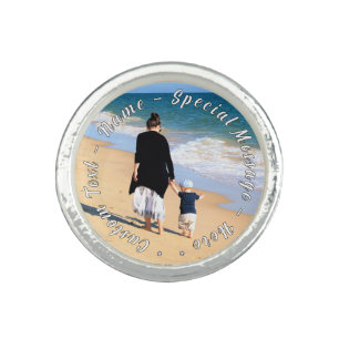 Personalized Your Mom Photo Ring with Cistom Text