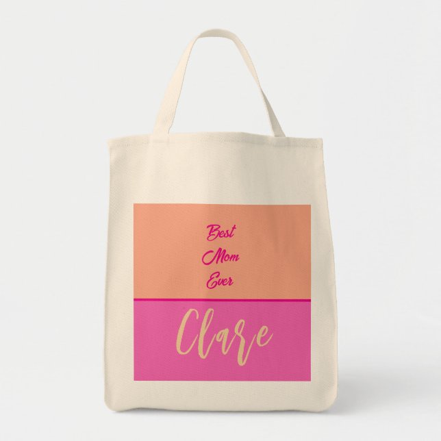  Personalized your Mommy name PINK AND ROSE Tote Bag (Front)