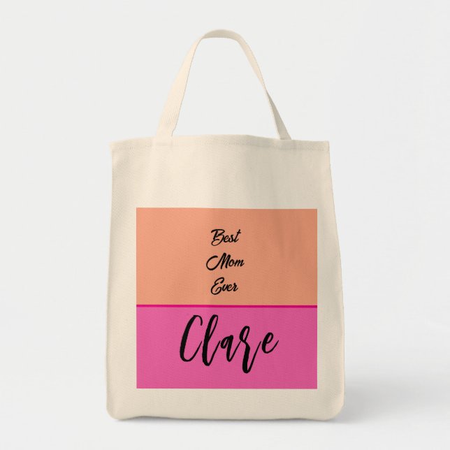 Personalized  your Mommy name ROSE AND PINK Tote Bag (Front)